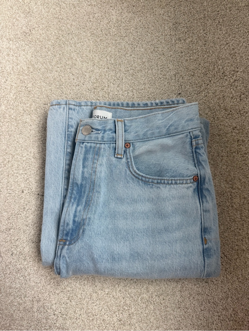Denim Forum Light Blue High-Rise Wide Jeans